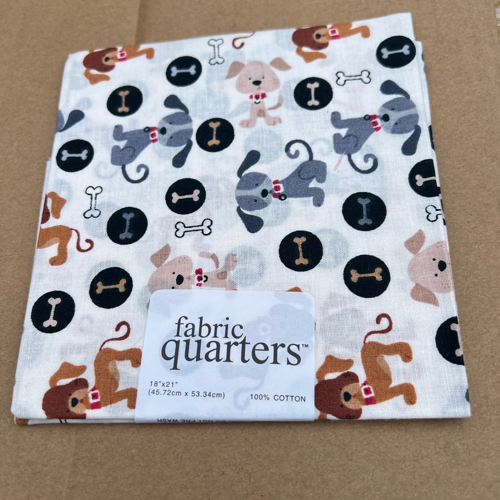 FAT QUARTER dog fabric cotton print puppy bone